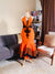 Xhosa dress in Orange with lace accents