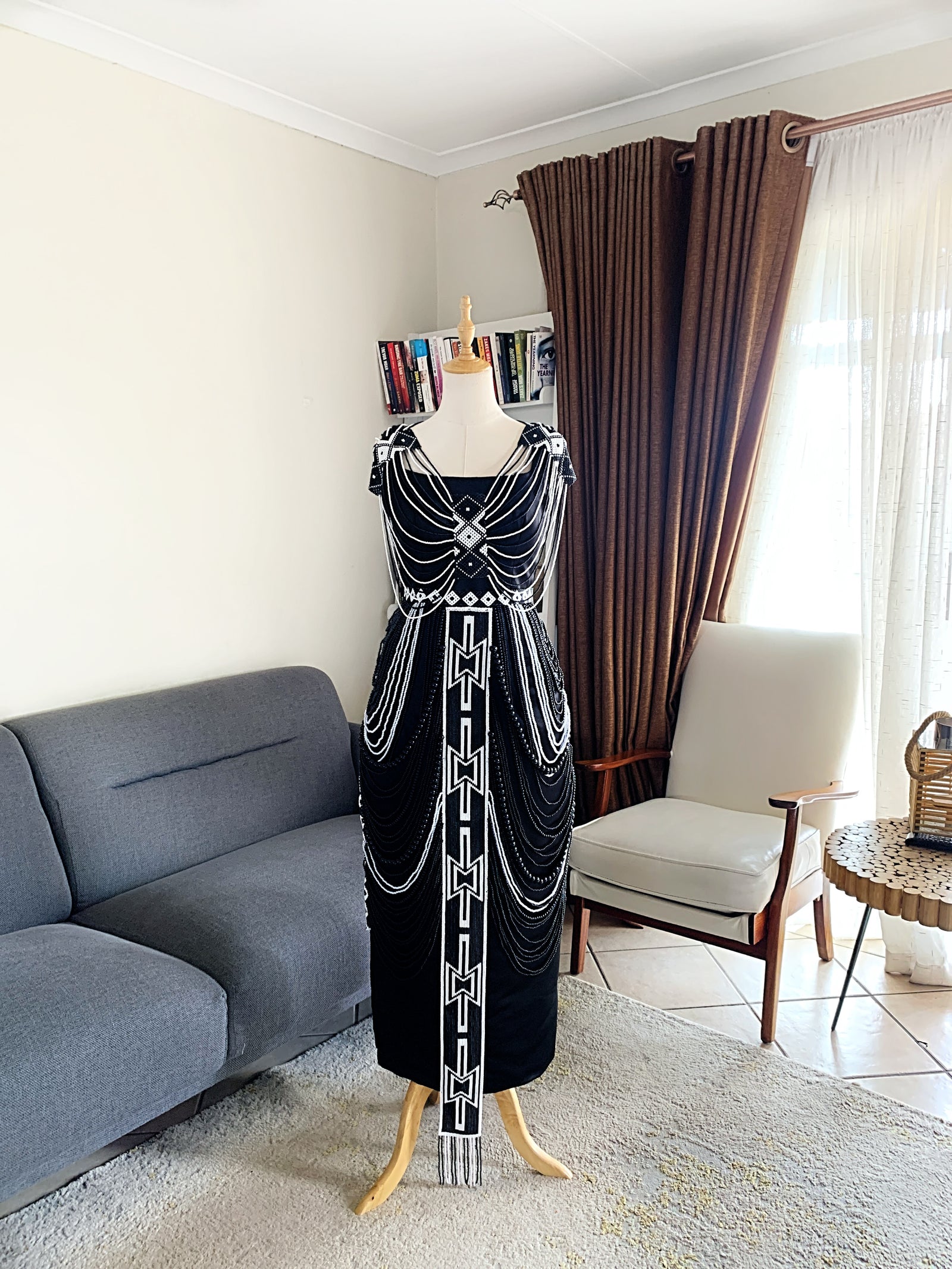 Beaded dress and necklace set