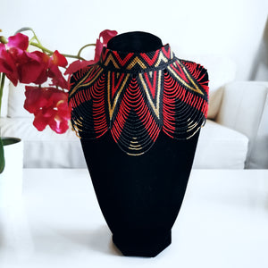 Zulu Beaded Choker Spread V-Necklace (Large)
