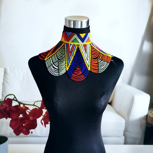 Zulu Beaded Choker Spread V-Necklace (Large)