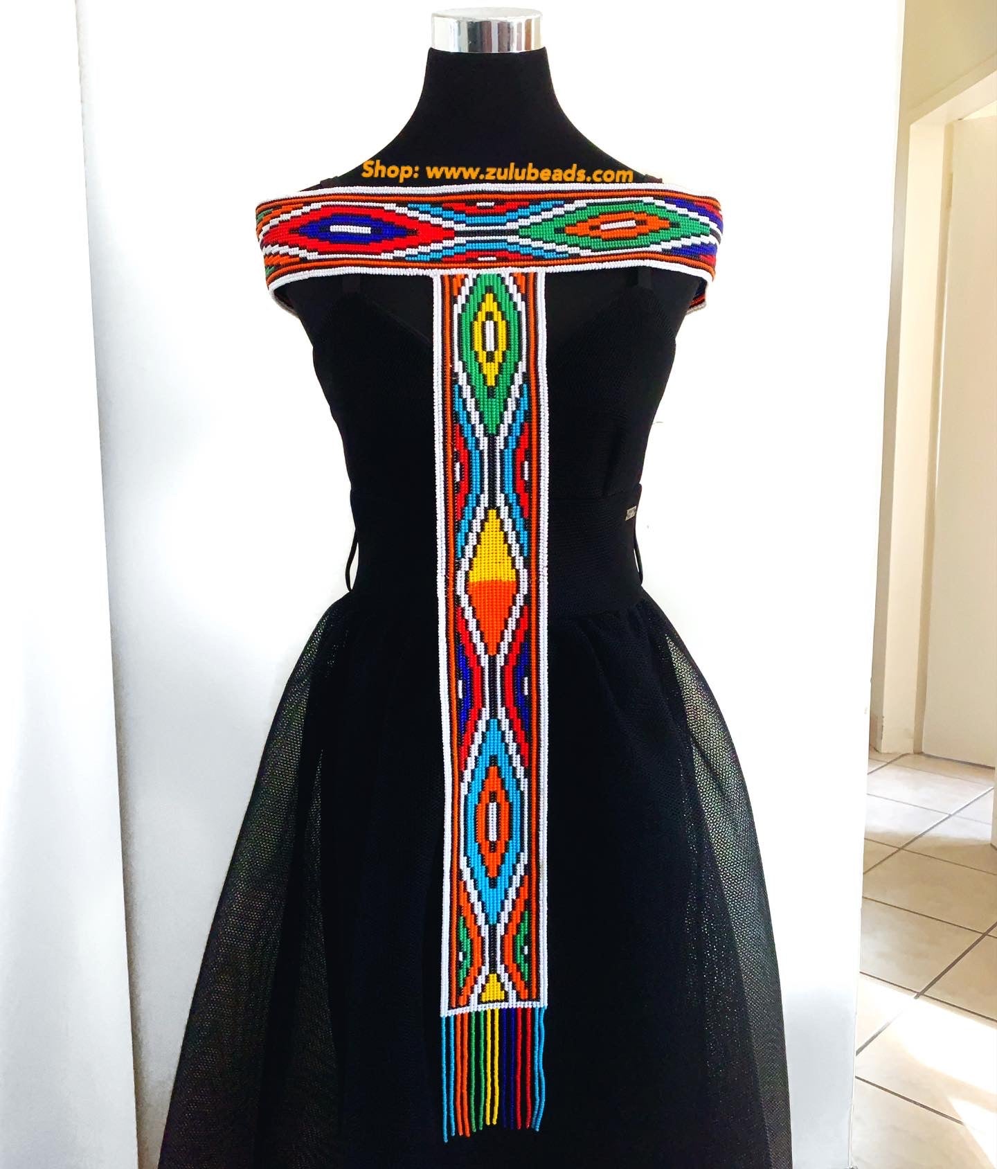 Ndebele Beaded Cape Tie Necklace - Zulubeads Ada Ndebele Beaded Cape Tie Necklace - Zulubeads Ada