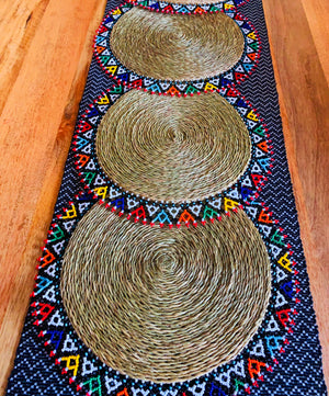 2 or 4 Zulu Beaded Round Placemat Set