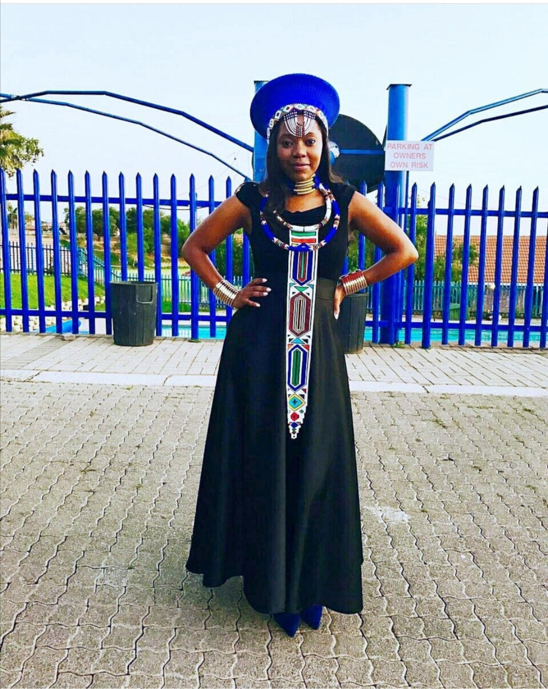 Zulu Beads Black Dress With African Accessories Ndebele Necktie With Small Rope (Abi) Zulubeads Ada Zulu Beads Black Dress With African Accessories Ndebele Necktie With Small Rope (Abi) Zulubeads Ada