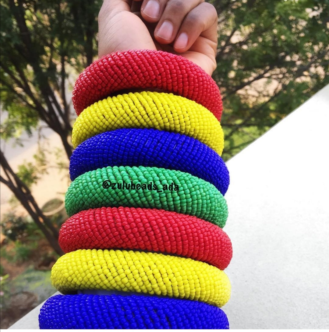 Zulu Beaded Solid Colour Bangles Each