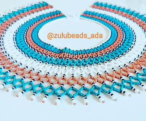 Zulu Beaded Multicolour Bib Necklace Size Small (Songanyi)