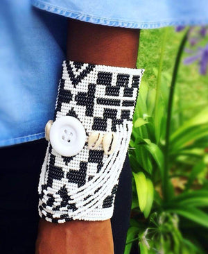 Ndebele Beaded Leather Cuff Long(Price is for 1 cuff)