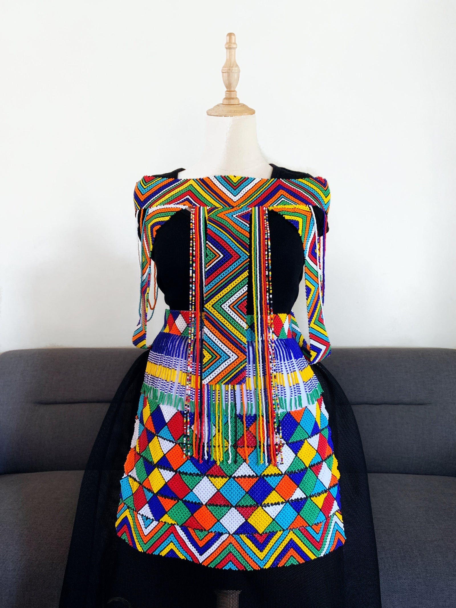 Multicolor Apron and necklace Set