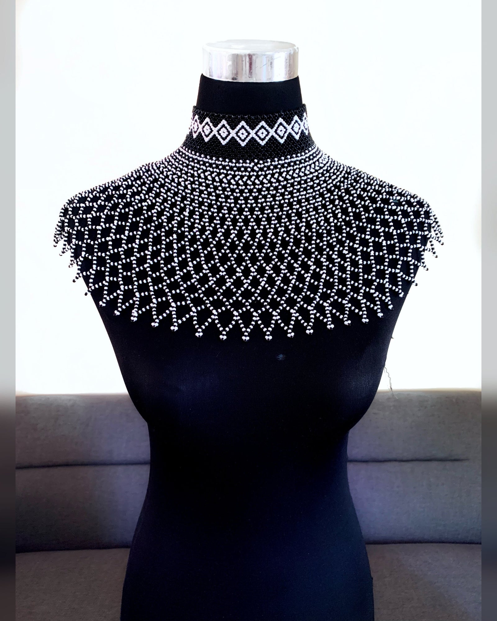 New Arrivals Black and white Polka dot choker necklace