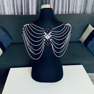 Xhosa beaded necklace in black and white